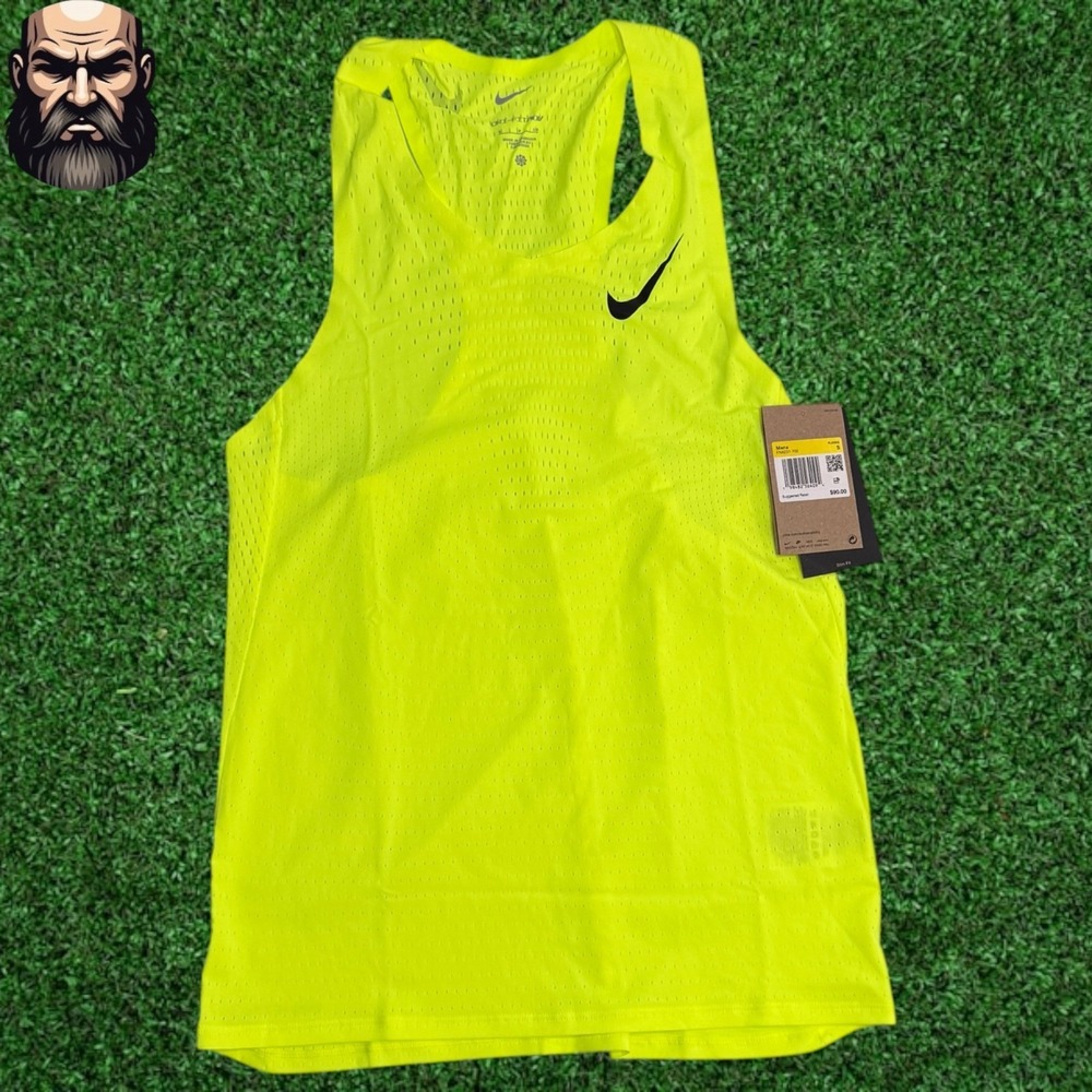 Nike AeroSwift Dri-FIT ADV Running Singlet Volt Shock FN4231-702 Men's Size S